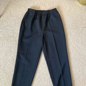 Bobbi Brooks Textured Pants Elastic Black Women’s Size Ladies 12 Petite Pockets